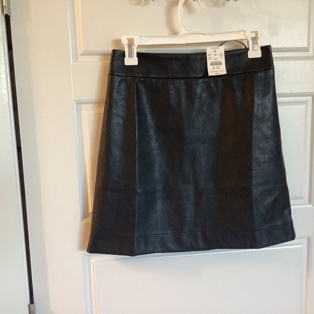 J Crew Faux Leather Mini Skirt Size 2